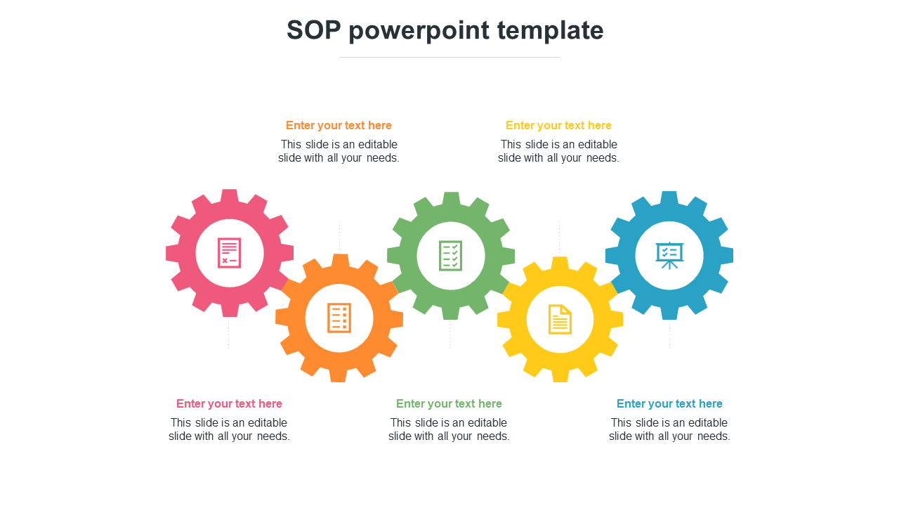 Simple SOP PowerPoint Template Design-Gearwheel Model